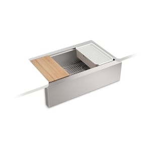 Strive 32-1/2 in. Undermount Single Bowl Stainless Steel Workstation Kitchen Sink