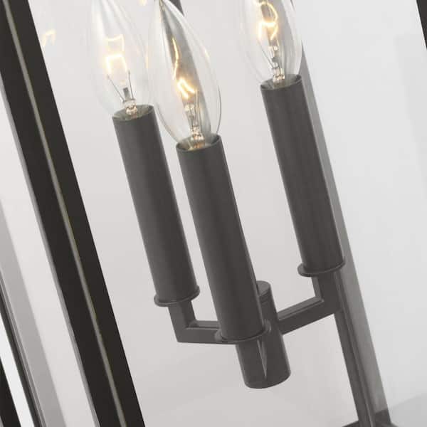 Generation Lighting - Audley 24in. Antique Bronze with Clear Glass Panels Outdoor Hardwired Lantern Sconce with No Bulbs Included