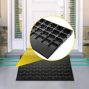 3 Channels Cord Cover Threshold Speed Ramp 24 in. x 41.8 in. x 4 in. Rubber Threshold Ramp 2,200 lbs. Load Capacity