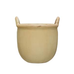 7.75 in. 256 fl. oz Beige Stoneware Crock Urn Serving Bowls