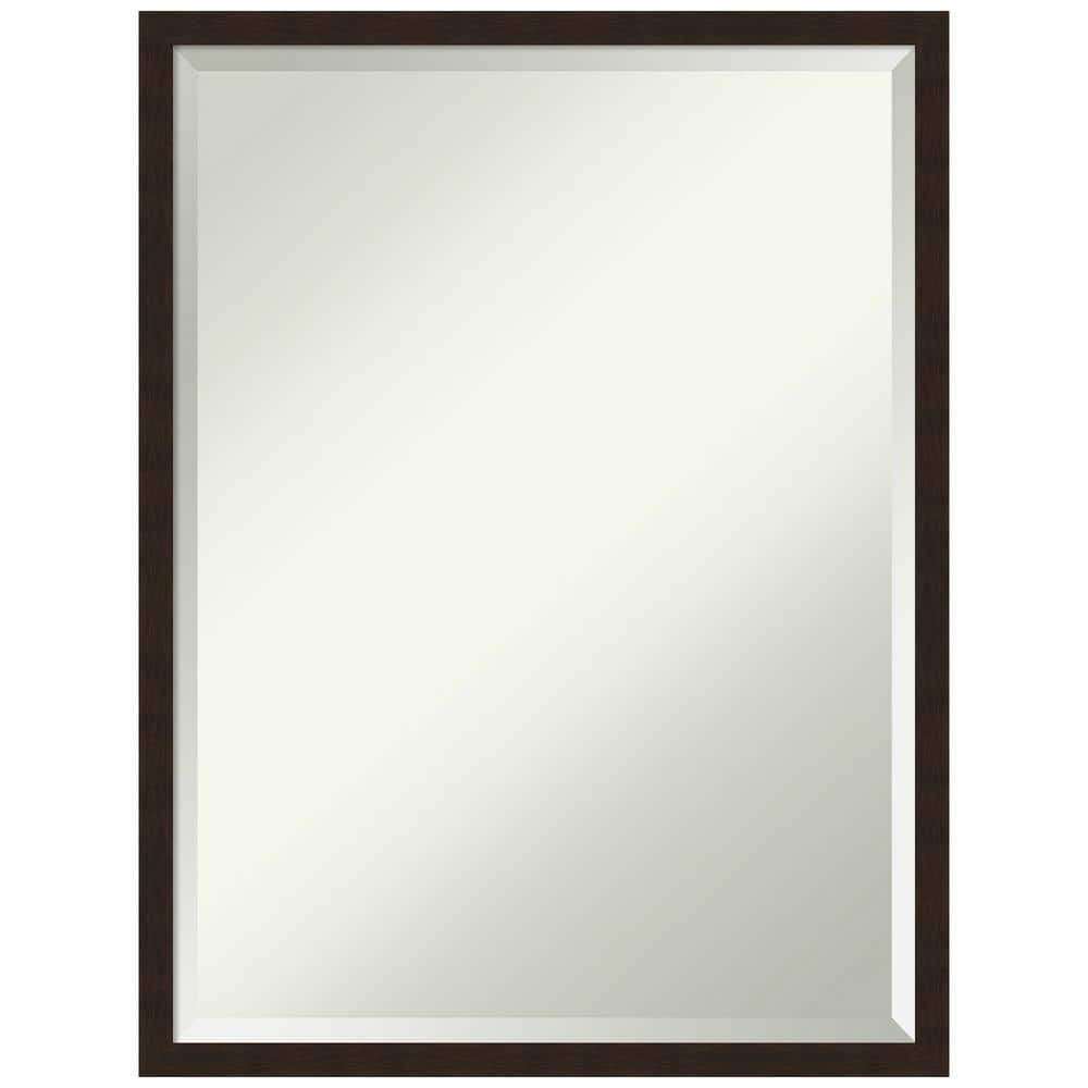 Carlisle Espresso 19 in. W x 25 in. H Wood Narrow Framed Beveled Decorative Wall Mirror in Brown -  Amanti Art, A38867183170