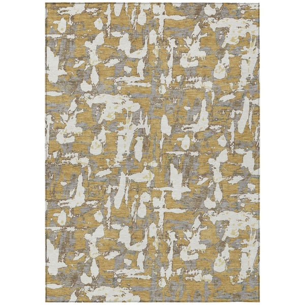 Chantille Machine Washable Indoor/Outdoor Abstract ACN2678 Gold 10 ft. x 14 ft. Area Rug