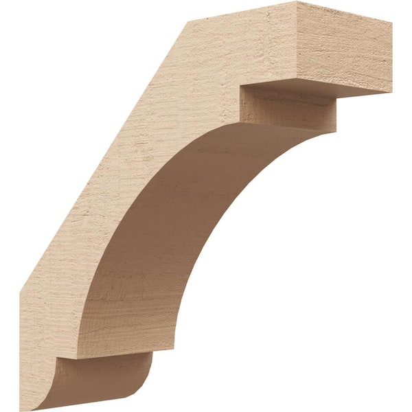 Ekena Millwork 5 in. x 14 in. x 14 in. Aspen Rough Cedar Woodgrain Timberthane Polyurethane Knee Brace, Primed