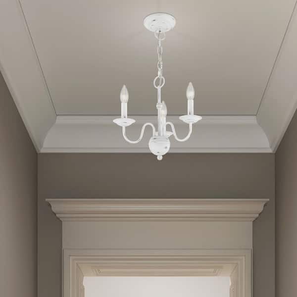 AVIANCE LIGHTING Riverview 3-Light Antique White Mini Chandelier