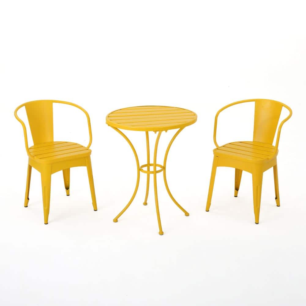 3-Piece Bistro Set for porch or Patio, Weather Resistant, Yellow price history on PriceWatchPro