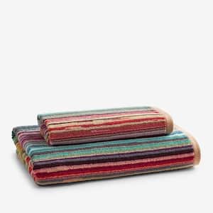 Rhythm Multicolored Striped Cotton Bath Towel