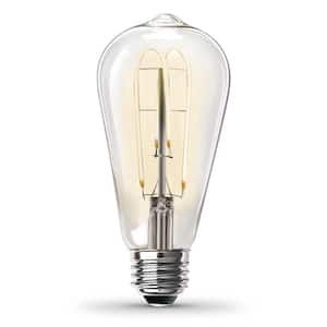 40-Watt Equivalent ST19 Dimmable M Shape Filament Clear Glass Vintage Edison LED Light Bulb, Warm White
