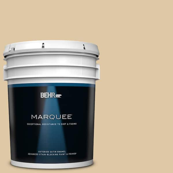 BEHR MARQUEE 5 gal. #PWL-82 Pita Bread Satin Enamel Exterior Paint & Primer