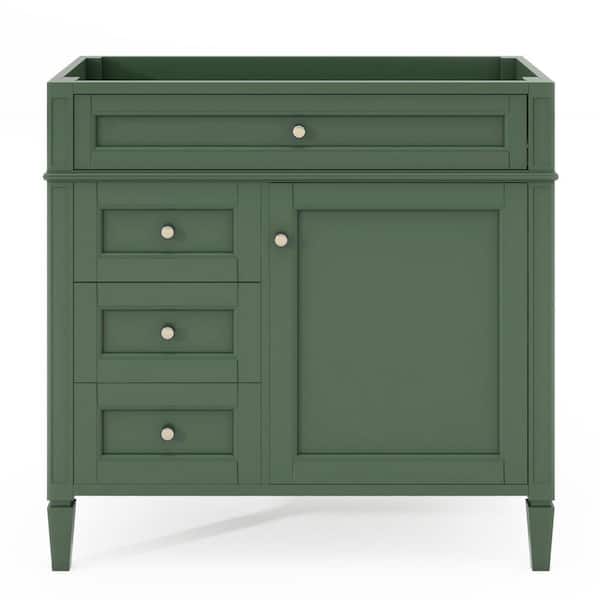 JimsMaison 36 in. W x 18 in. D x 33 in. H Bath Vanity Cabinet without Top in Green