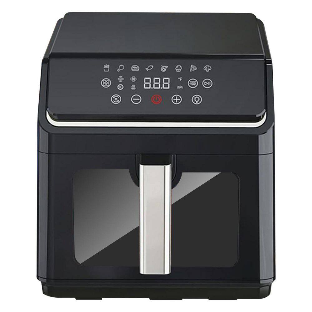 8.7 Qt. Black Air Fryer with 8-in-1 Cooking Presets, Large Square Basket, 360° Cyclone Airflow, Dishwasher-Safe price history on PriceWatchPro
