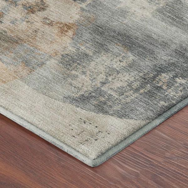 Mayfield Premium Machine Washable Abstract AMF2346 Beige 9 ft. x 12 ft. Area Rug