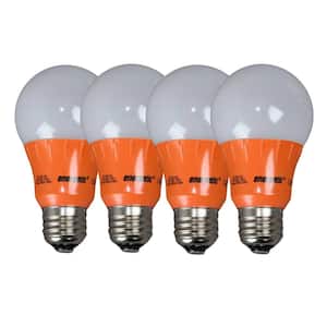 40-Watt Equivalent A19 Orange Colored Festive Decorative Party Non-Dimmable E26 LED Light Bulb Soft White (4-Pack)