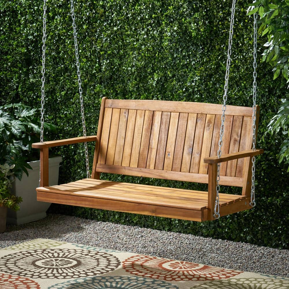 acacia porch swing