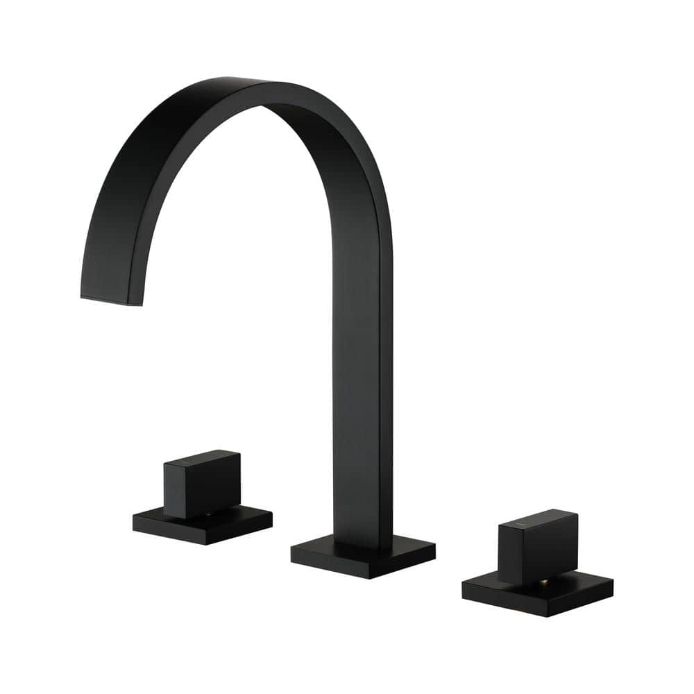 Modern Waterfall Brass 8 in. Widespread Double Handle 1.5 GPM Bathroom Fauc