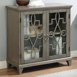 Fickel Gray Accent Cabinet with 2-Shelf