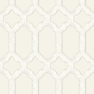 Chervil Cream White Pre-Pasted Non-Woven Wallpaper Sample