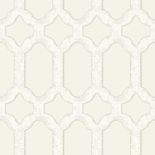 Chesapeake Chervil Cream White Pre-Pasted Non-Woven Wallpaper Sample