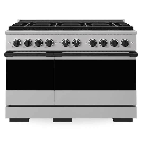 Autograph 48 in. 6.7 cu. ft. Marino Freestanding Gas Range with 8 Burners and Convection Oven with Black Accents