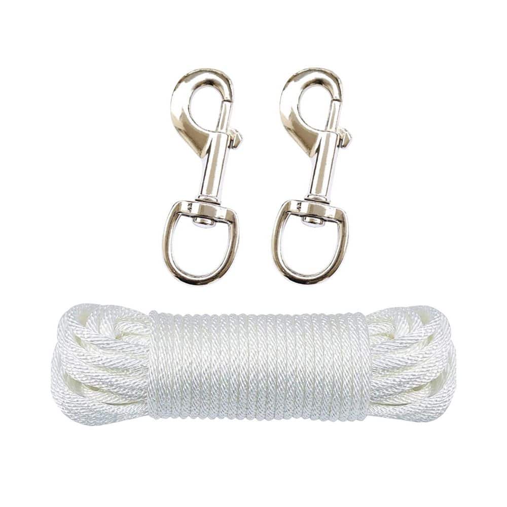 Flagpole Series 3.5 in. Adjustable Polyester Flagpole Halyard Rope with Swivel Snap Clips Outdoor Kit 2-Pack price history on PriceWatchPro