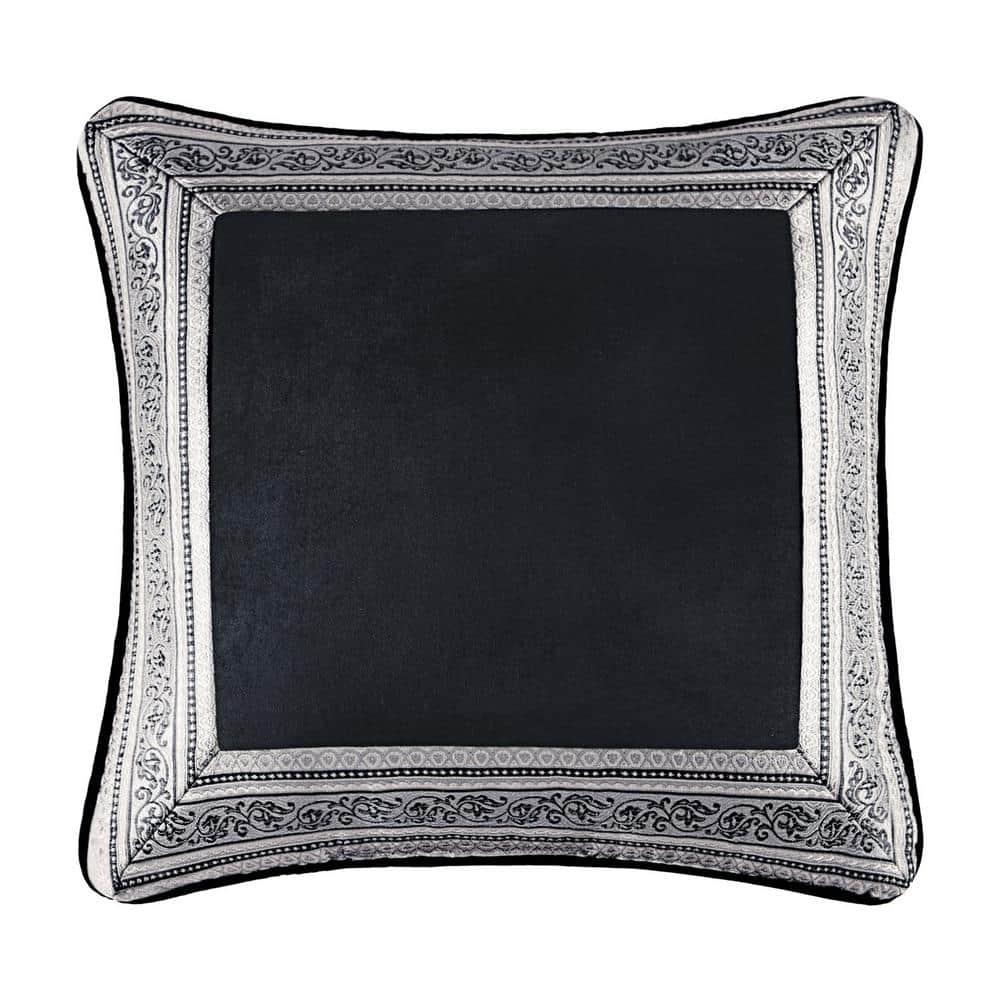 Giselle Black Polyester Square Decorative Throw Pillow 18X18