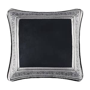 Giselle Black Polyester Square Decorative Throw Pillow 18X18"