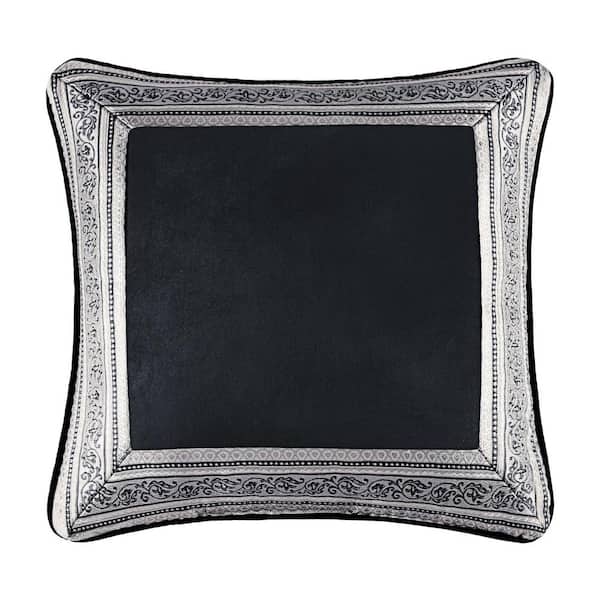 Unbranded Giselle Black Polyester Square Decorative Throw Pillow 18X18"