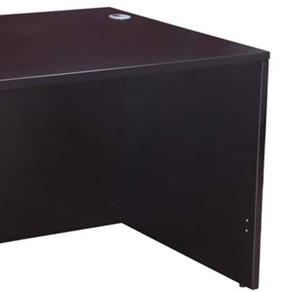 Benjara Nea 30 in. Rectangle Mocha Brown Wood Office Desk BM340739
