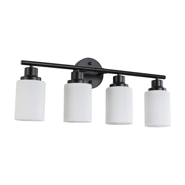 Hunter Doherty 4-Light Matte Black Modern/Contemporary Led Bare Bulb Chandelier