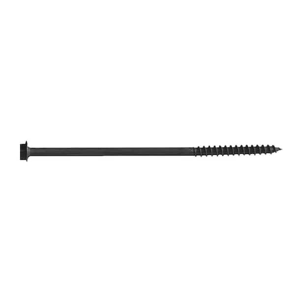 OZCO 1/4-inch x 2-3/4-inch Timber Screw Black Hex Head Steel Self-Tapping -  25 pack