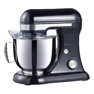 5.3 Qt. 12-Speed Black Stainless Steel Countertop Stand Mixer with Dough Hook