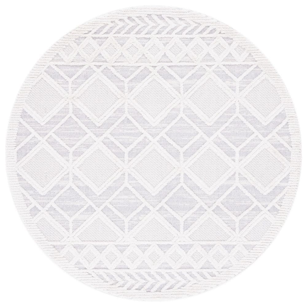 Marrakesh 7 ft. x 7 ft. Beige/Gray Diamond High-Low Round Area Rug price history on PriceWatchPro