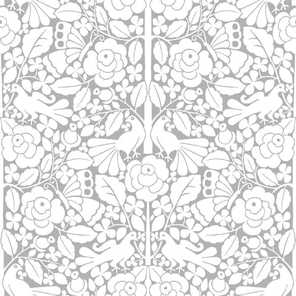 Magnolia Home by Joanna Gaines Grey Fairy Tales Non Woven Preium Paper Peel and Stick Matte Wallpaper Approximately 34.2 sq. ft
