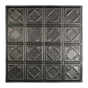 Ludington 2 ft. x 2 ft. Nail Up Metal Ceiling Tile in Argento (Case of 5)