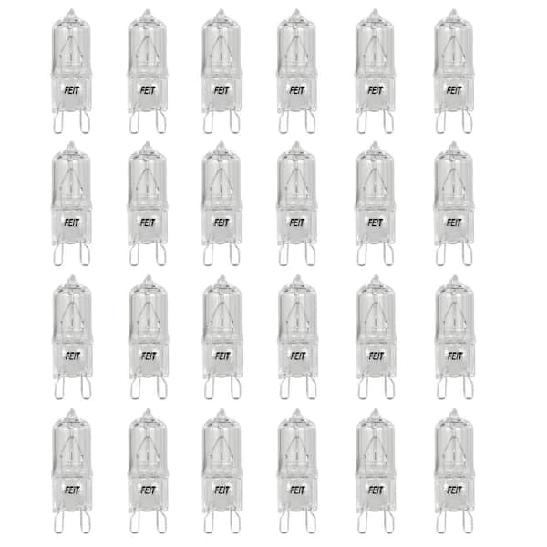 Feit Electric 60-Watt Bright White (3000K) T4 G9 Bi-Pin Base Dimmable Decorative Halogen Light Bulb (24-Pack)
