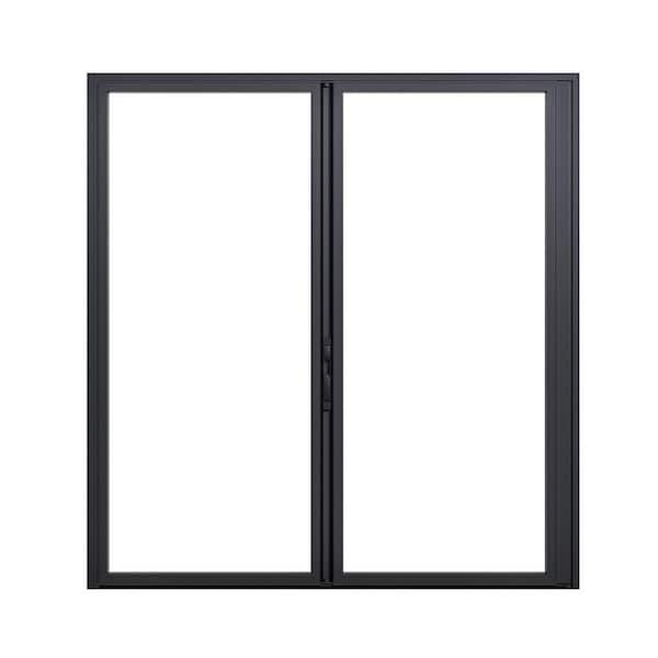 TEZA DOORS Teza 85 Series 72 in. x 96 in. Matte Black Right to Left Folding Aluminum Bi-Fold Patio Door