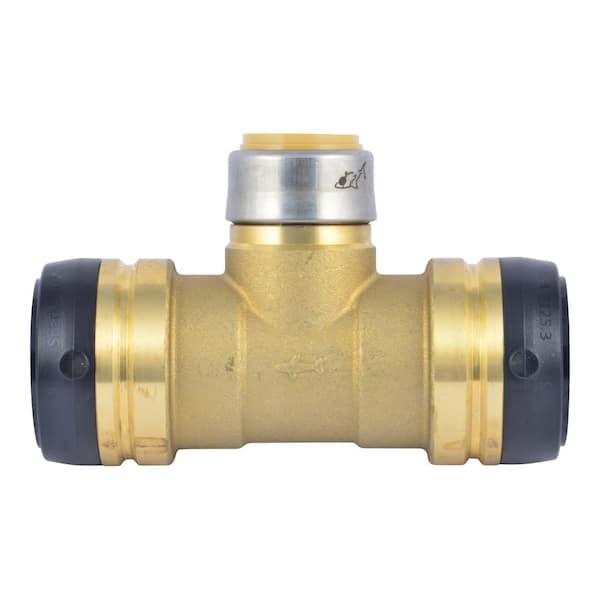 SharkBite 1-1/2 in. x 1-1/2 in. x 1 in. Push-to-Connect Brass Reducing Tee Fitting