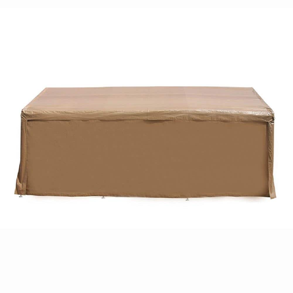 Beige 10' x 20' Metal Frame Carport Tent with Fabric Roof