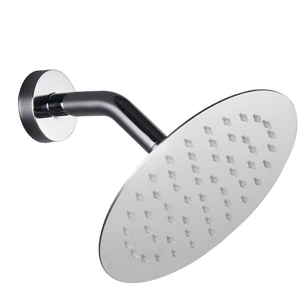 ALEASHA 1-Spray Pattern with 1.75 GPM 8 in. Wall Mount Rain Fixed Shower Head in Chrome