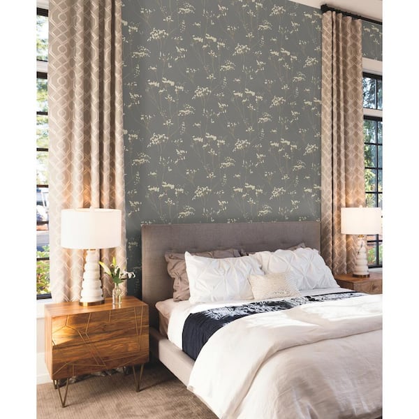 Silver Enchanted Unpasted Paper Wallpaper, Matte 27 in. by 27 ft.