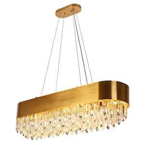 Icarium 10-Light Plating Brass Crystal Chandelier with No Bulbs Included