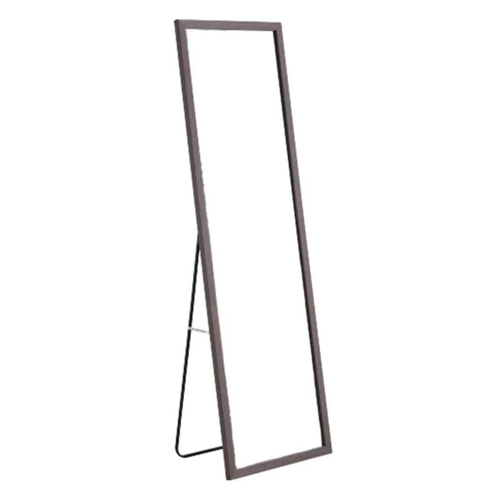 Gray 18.1 in. W x 57.9 in. H Rectangle Solid Wood Full Length Mirror for Li