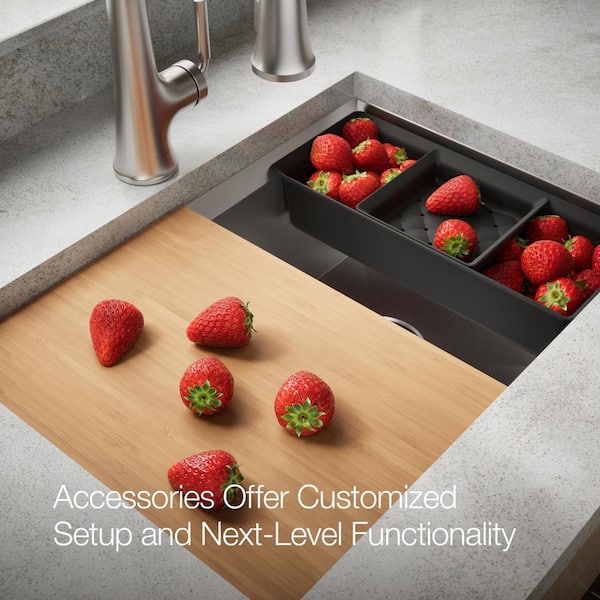 KOHLER Lassen 27 in. Drop-in Single Bowl Stainless Steel Kitchen