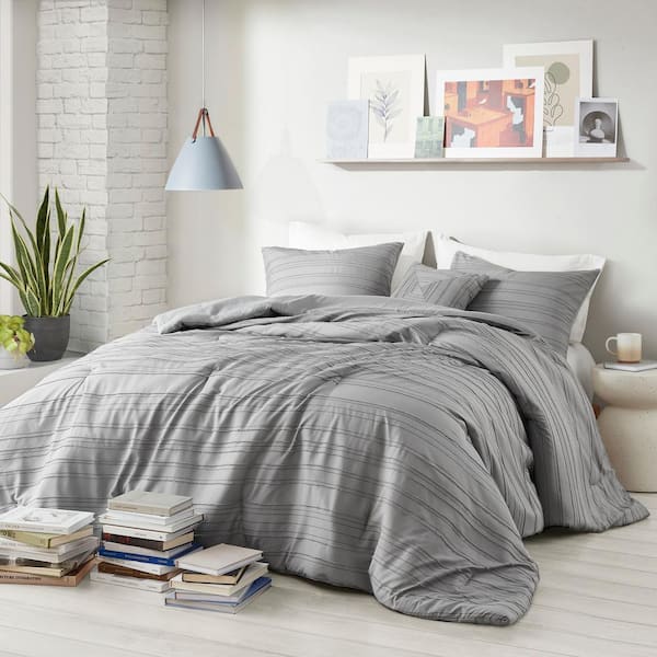 Intelligent Design Milo Gray Microfiber Full/Queen Comforter Set