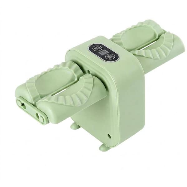 Green Automatic Adjustable Dumpling Maker Machine with Manual and Auto Modes, Uniform Gyoza Forming Tool
