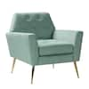 JAYDEN CREATION Ernesto Upholstered Armchair with Tufted Back, Color: Sage