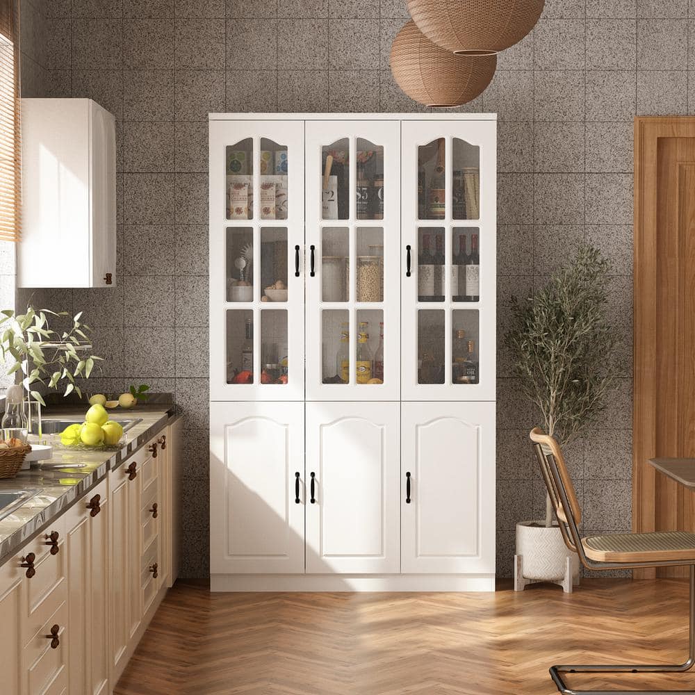 Reviews for FUFU&GAGA White Wood Accent Storage With Tempered