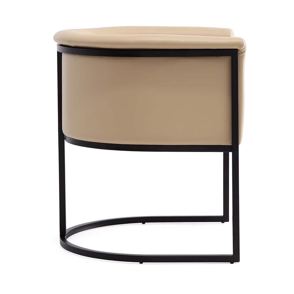 Bali Art-Deco Tan Faux Leather Dining Chair Set of 2