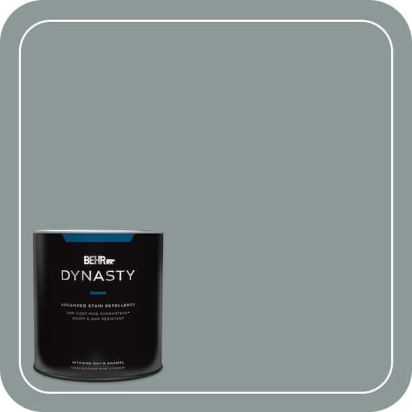 BEHR DYNASTY 1 qt. #ECC-61-3 Evening Fog Satin Enamel Interior Stain-Blocking Paint & Primer