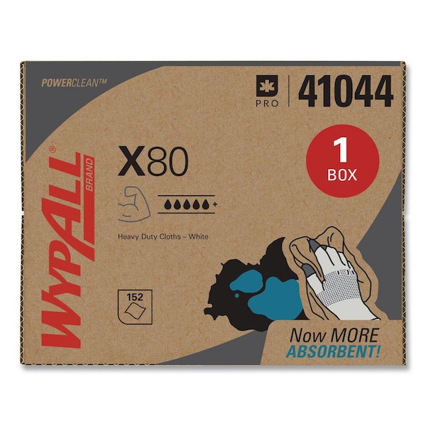 X80 Cloths, HYDROKNIT, BRAG Box, White, 12-1/2 in. x 16-4/5 in., 160/Box