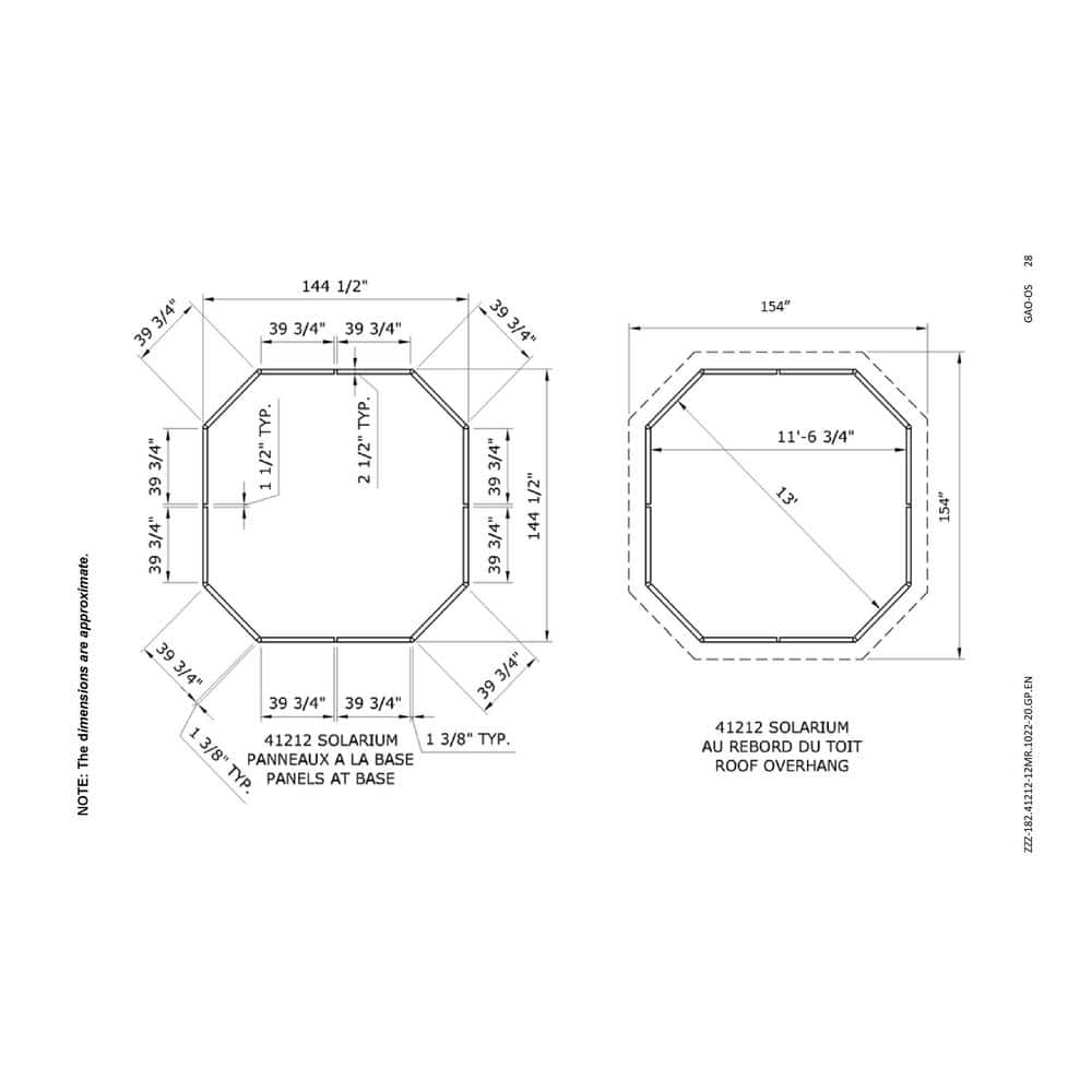 Sand 12 ft x 12 ft Aluminum and Steel Octagonal Solarium